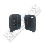 AS VAG ΘΗΚΗ ΣΥΛΙΚΟΝΗΣ ΜΑΥΡΗ 3Κ FLIP ΓΙΑ MQB ME ΡΙΓΑ ΚΟΚΚΙΝΗ