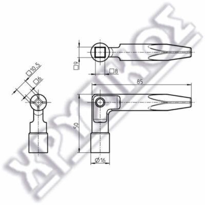 EMKA ΚΛΕΙΔΙ ΣΙΔΗΡΟΔΡΟΜΙΚΟ ΤΕΤΡΑΓΩΝΟ 8-9 ΘΗΛ./6-10,5 ΑΡΣΕΝΙΚΟ ΗΛ/ΚΗΣ ΒΑΦΗΣ - Image 2