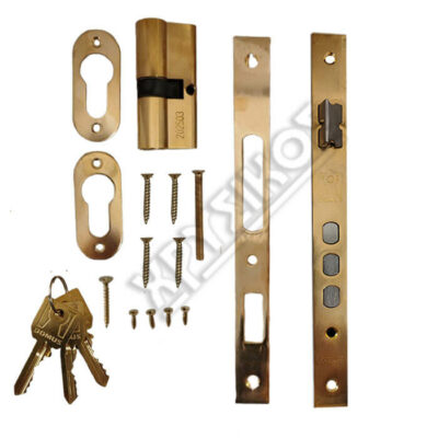 DOMUS ΚΛΕΙΔΑΡΙΑ ΤΡΙΑΝΑ ΞΥΛΟΠΟΡΤΑΣ 45mm ΜΕ ΚΥΛΙΝΔΡΟ ΑΠΛΟ 65mm (30-35) ΧΡΥΣΟ - Image 2