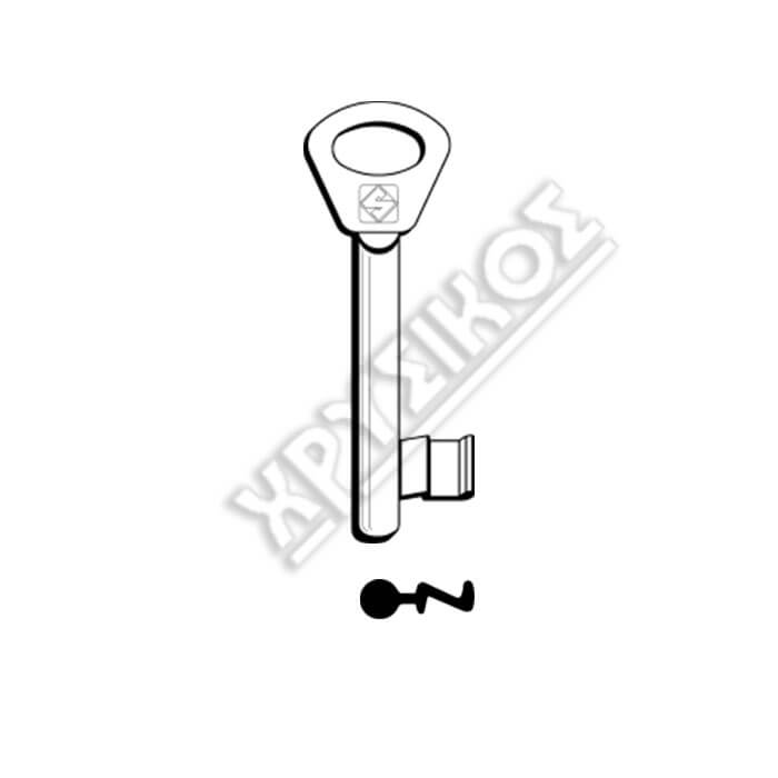 G6-1 SILCA ΚΛΕΙΔΙΑ ΜΕΣΟΠΟΡΤΑΣ ΓΕΡΜΑΝΙΑΣ GLITTENBERG BRASS - Image 1