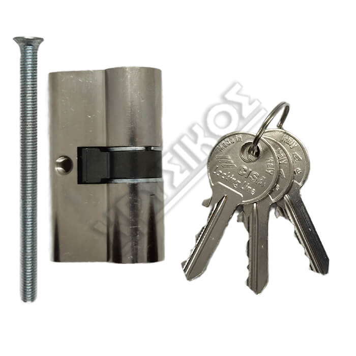 08010-05-12-00 CISA LOCKING LINE ΚΥΛΙΝΔΡΟΣ ΑΠΛΟΣ 27-27 ΝΙΚΕΛ 54mm ΜΕ 3 ΚΛΕΙΔΙΑ - Image 1
