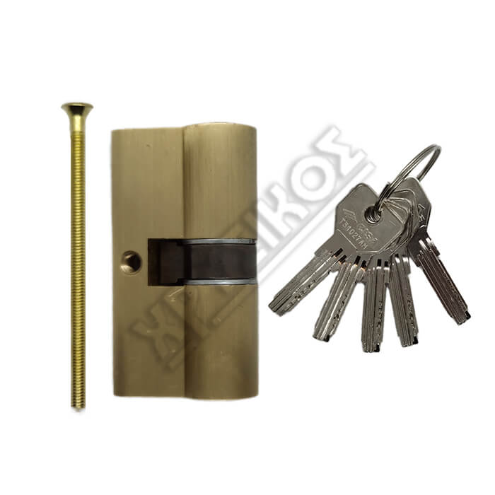 0E300-07-0BRASS CISA ASIX ΚΥΛΙΝΔΡΟΣ ΑΣΦΑΛΕΙΑΣ 30-30 BRASS 60mm ΜΕ 5 ΚΛΕΙΔΙΑ - Image 1