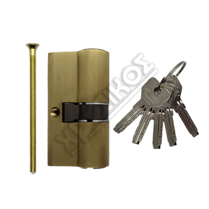 0E300-08-0BRASS CISA ASIX ΚΥΛΙΝΔΡΟΣ ΑΣΦΑΛΕΙΑΣ 28-32 BRASS 60mm ΜΕ 5 ΚΛΕΙΔΙΑ - Image 1