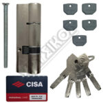 CISA ASIX P8 ΚΥΛΙΝΔΡΟΣ ΑΣΦΑΛΕΙΑΣ 30-60 ΝΙΚΕΛ 90mm ΜΕ 5 ΚΛΕΙΔΙΑ (ΔΙΠΛΗΣ ΕΝΕΡΓΕΙΑΣ)