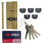 CISA ASIX P8 ΚΥΛΙΝΔΡΟΣ ΑΣΦΑΛΕΙΑΣ 30-50 BRASS 80mm ΜΕ 5 ΚΛΕΙΔΙΑ (ΔΙΠΛΗΣ ΕΝΕΡΓΕΙΑΣ)